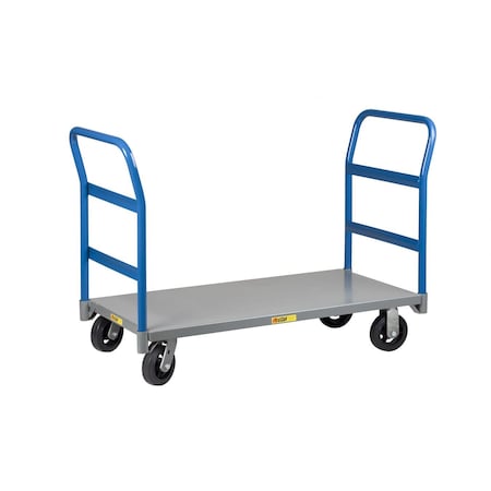 Double Handle Platform Truck, 3600 Lb Capacity, 8 Polyurethane, 24x36